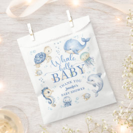 Bolsa De Papel Whale Hello Baby Shower Boy Blue Ocean