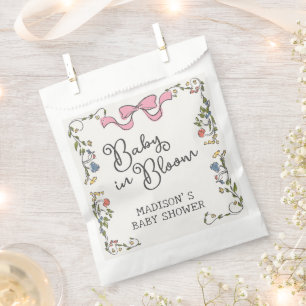 Bolsa De Papel Whimsica Garden Fiesta Doodle Floral Baby Shower