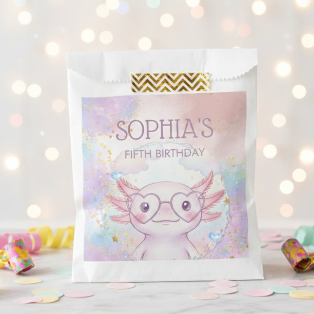Bolsa De Papel Whimsical axolotl kids birthday (Subido por el creador)