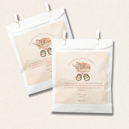 Bolsa De Papel Whimsical Baby Carriage Thank you
