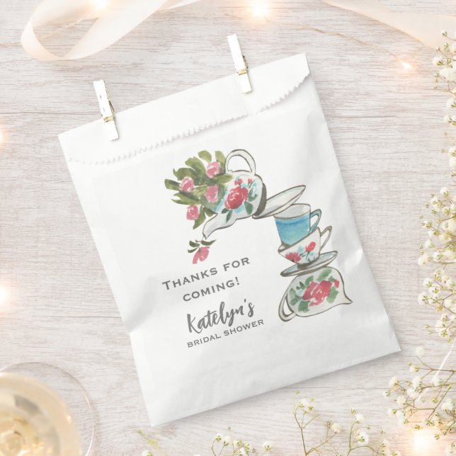 Bolsa De Papel Whimsical Bridal Shower Tea Fiesta (Cortado)