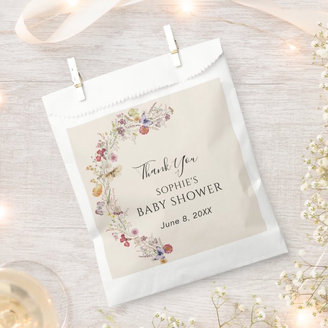 Bolsa De Papel Whimsical Butterflies Baby Shower (Cortado)