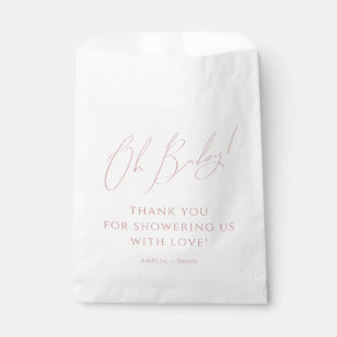 Bolsa De Papel Whimsical Dusty Rosa Oh Baby Shower Gracias