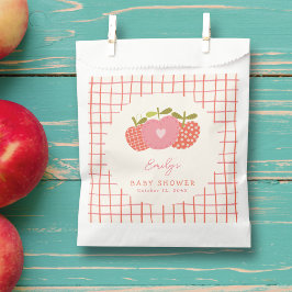 Bolsa De Papel Whimsical Fall Tema de Apple Baby Shower Rojo rosa