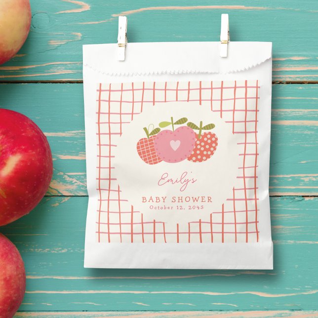 Bolsa De Papel Whimsical Fall Tema de Apple Baby Shower Rojo rosa (Subido por el creador)