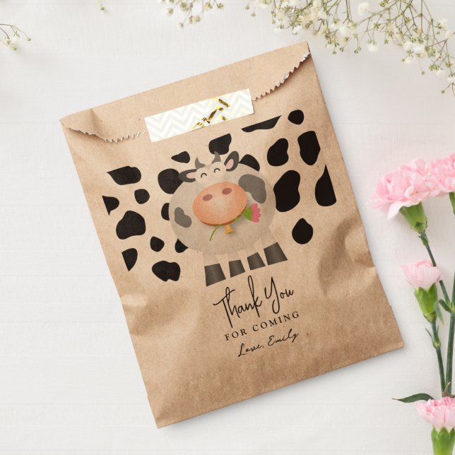 Bolsa De Papel Whimsical Holy Cow Birthday Gracias Por Venir (Sellado)
