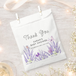 Bolsa De Papel Whimsical Meadow Lavender Butfly Baby Shower