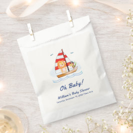 Bolsa De Papel Whimsical Nautical Wild Lion Sailboat Baby Shower