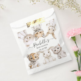 Bolsa De Papel Whimsical Pajama Animals: Soft Pastel Party Accent