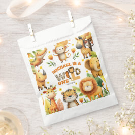 Bolsa De Papel Whimsical Safari Animals WILD ONE 1st Birthday