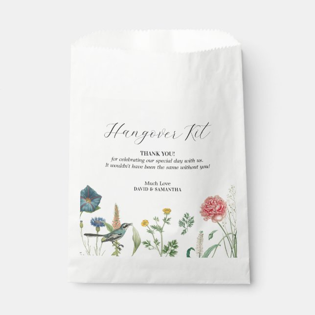 Bolsa De Papel Whimsical Secret Garden Wildflowers (Anverso)