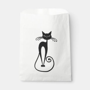 Bolsa De Papel Whimsical Skinny Black Cat