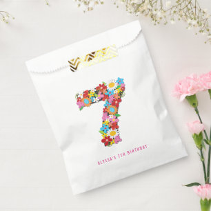 Bolsa De Papel Whimsical Spring Flowers Chica Séptima Fiesta de C