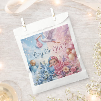 Bolsa De Papel Whimsical Stork Gender Reveal Boy or Girl