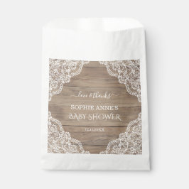 Bolsa De Papel Whimsical Vintage Lace Old Barn Baby Shower Favor