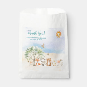 Bolsa De Papel Whimsical Wildlife Animals Baby Shower