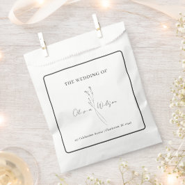 Bolsa De Papel White Elegant Minimalist Botanical Wedding