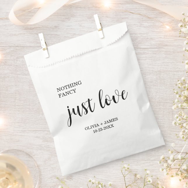 Bolsa De Papel White Nothing Fancy Just Love Wedding   (Cortado)