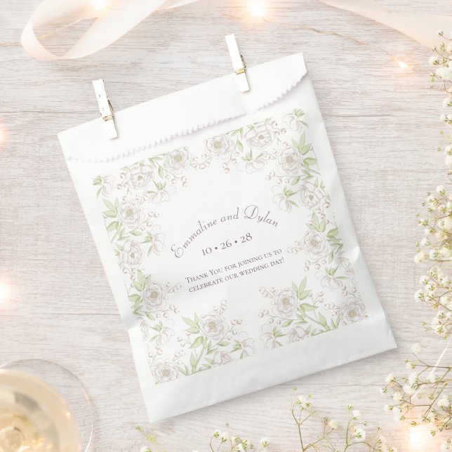 Bolsa De Papel White Rose Classic Wedding (Cortado)