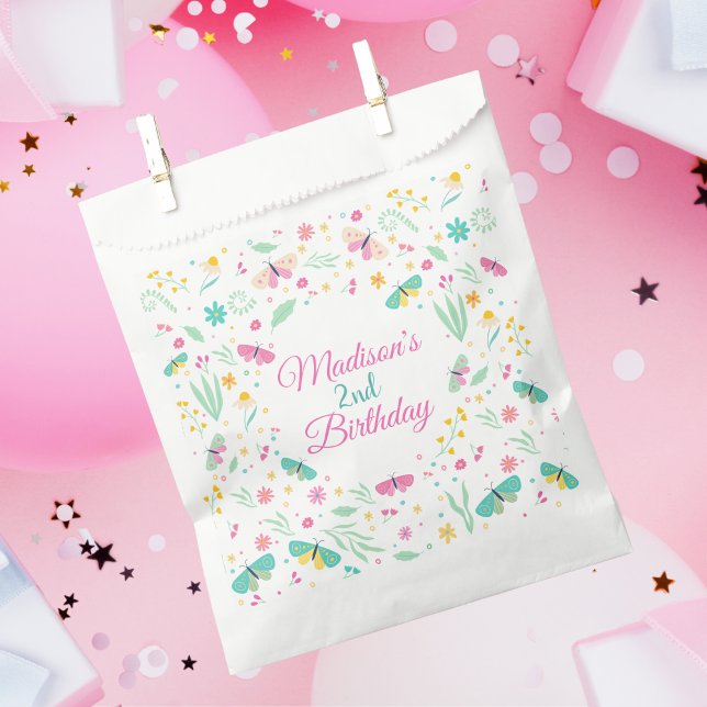 Bolsa De Papel White Whimsical Butterfly Garden Girls 2nd (Subido por el creador)