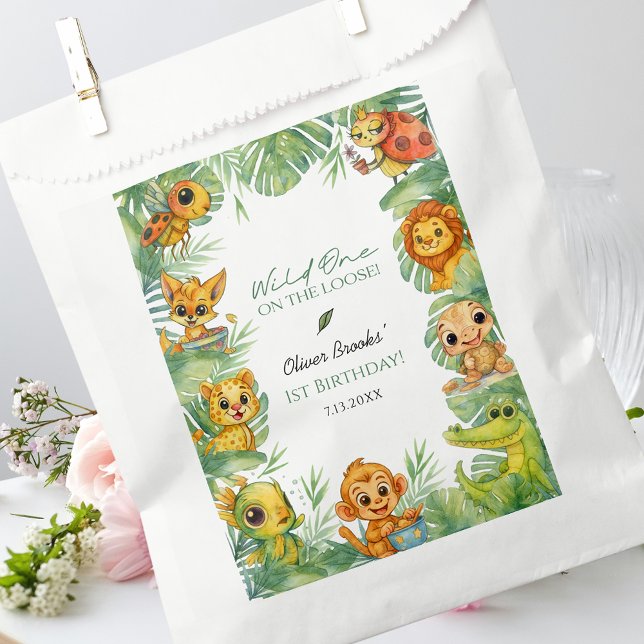 Bolsa De Papel Wild One 1st Birthday Jungle Party Favor Bag (Wild One 1st Birthday Jungle Party Favor Bag)