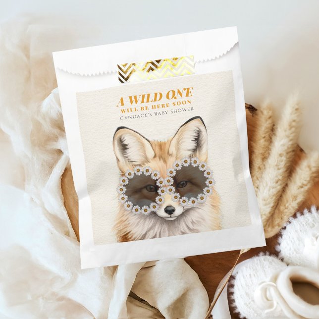 Bolsa De Papel Wild One Daisy Fox Baby Shower (Subido por el creador)