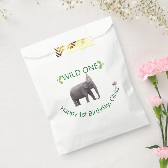 Bolsa De Papel Wild One Elephant Celebration Accent (Sellado)
