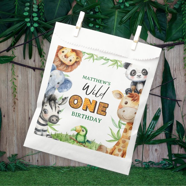 Bolsa De Papel Wild One Jungle Safari 1st birthday  (Subido por el creador)