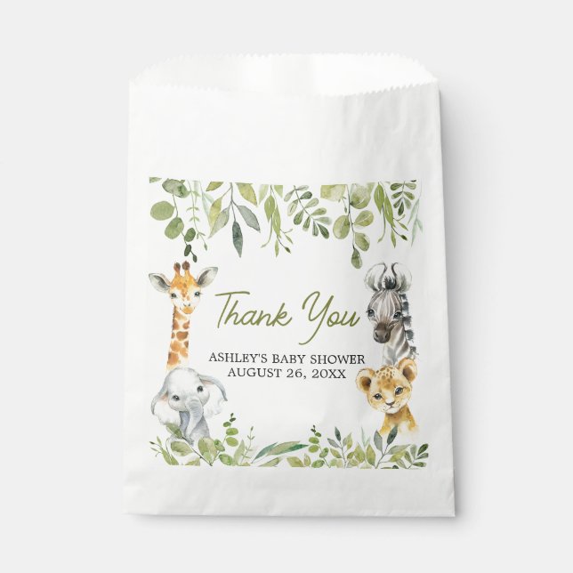 Bolsa De Papel Wild One Jungle Safari Baby Shower (Anverso)