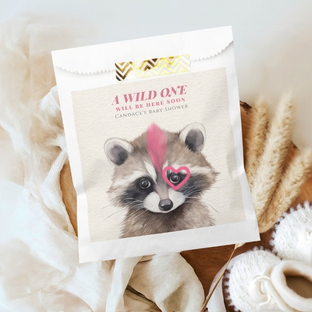 Bolsa De Papel Wild One Mohawk Raccoon Baby Shower (Subido por el creador)