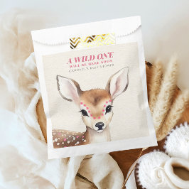 Bolsa De Papel Wild One Pink Spot Fawn Baby Shower