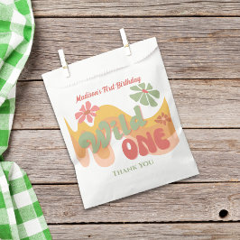 Bolsa De Papel Wild One Retro Rainbow Daisy Birthday Gracias