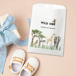 Bolsa De Papel Wild One Safari Animal Birthday Party