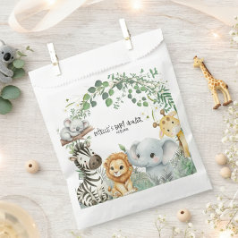 Bolsa De Papel Wild One Safari Cute Jungle Animals Baby Shower