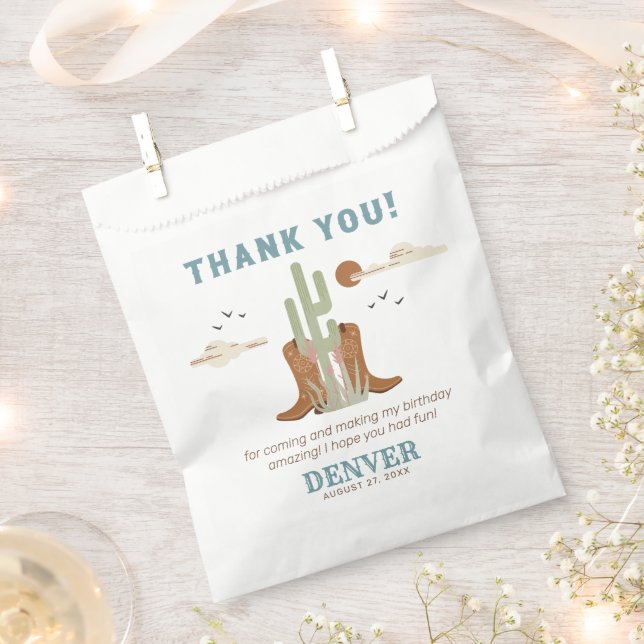 Bolsa De Papel Wild West Cowboy Birthday Party (Cortado)
