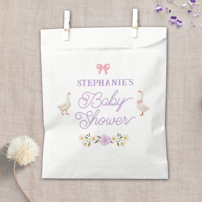 Bolsa De Papel Wildflower Geese Watercolor Baby Shower (Subido por el creador)
