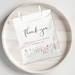 Bolsa De Papel Wildflower Watercolor Baby Shower Gracias