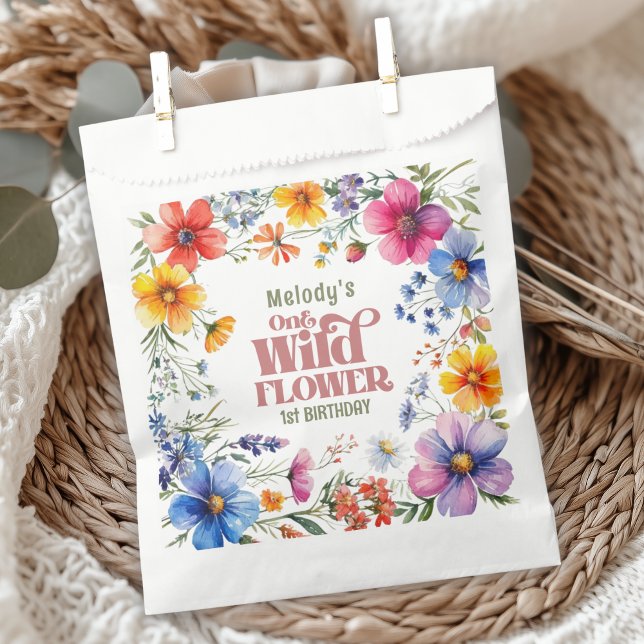 Bolsa De Papel Wildflower Wild One 1st birthday  (Subido por el creador)