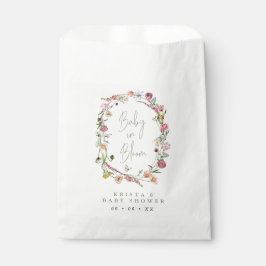 Bolsa De Papel Wildflower Wreath Baby En Bloom Baby Shower