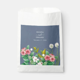 Bolsa De Papel Wildflowers Periwinkle Dusty Blue Boda