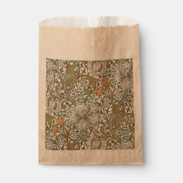 Bolsa De Papel William Morris Golden Lily Blue Gold (Anverso)