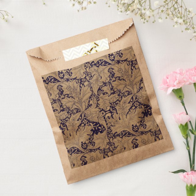 Bolsa De Papel William Morris Wallflower damasco azul floral (Sellado)
