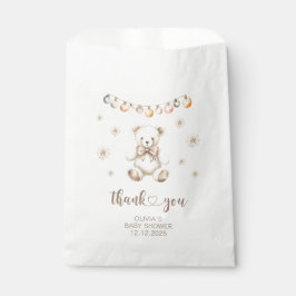 Bolsa De Papel Winter Bear Baby ducha género neutro gracias