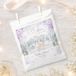 Bolsa De Papel Winter Deer Purple Snowflake Baby Shower