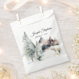 Bolsa De Papel Winter Forest Watercolor Favor Bags