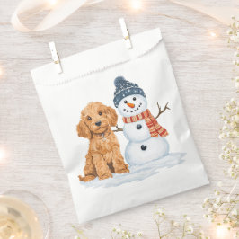 Bolsa De Papel Winter Goldendoodle Dog Cute Snowman