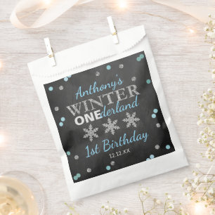 Bolsa De Papel Winter ONEderland Chalkboard 1er cumpleaños