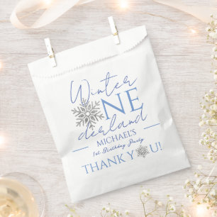 Bolsa De Papel Winter ONEderland Minimalista Boy 1er cumpleaños