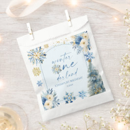 Bolsa De Papel Winter Onederland Snowflake Primer Fiesta de cumpl