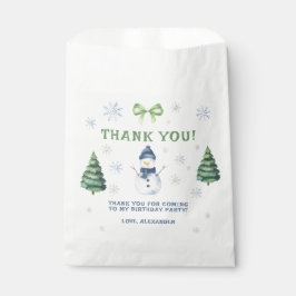 Bolsa De Papel Winter Onederland Snowman Birthday Gracias